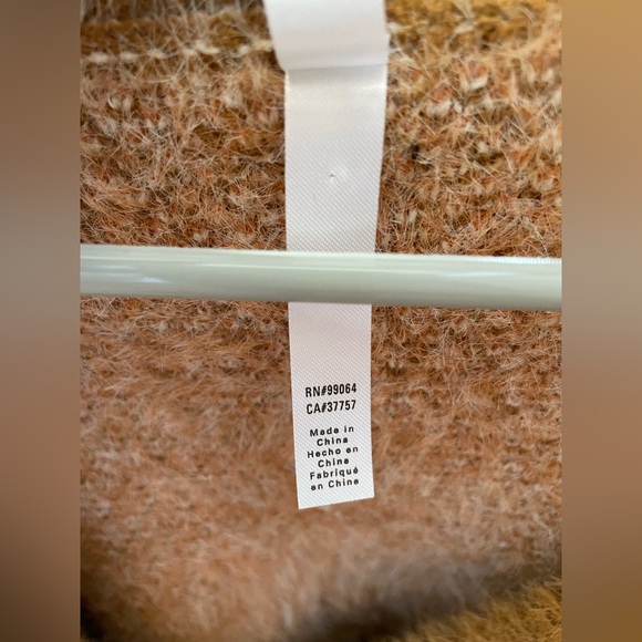 RVCA rare plaid v-neck cardigan women’s medium sweater brown tan cream unisex - Picture 3 of 10